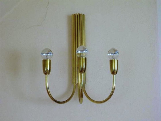 Lampade vintage in ottone stile anni '70 Regency Hollywood – Applique, Brass (photo 6 of 7)