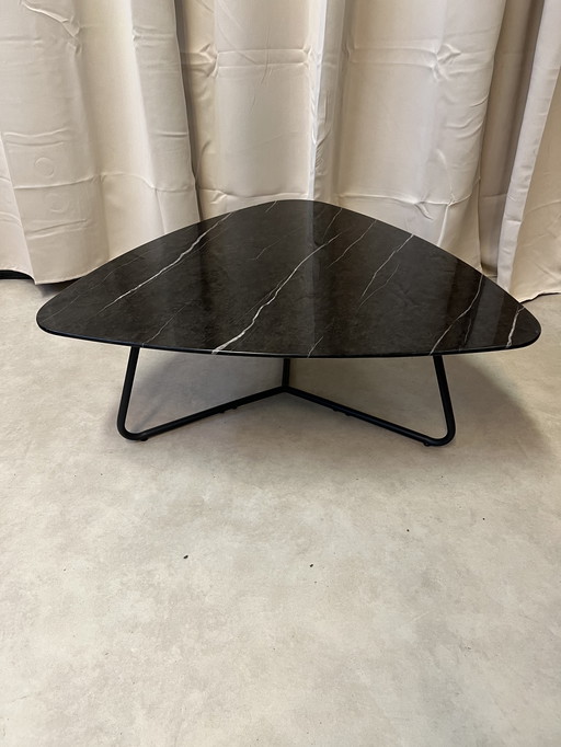 Coffee Table Organic Eleonora Neno Tempered Glass / Marble Look