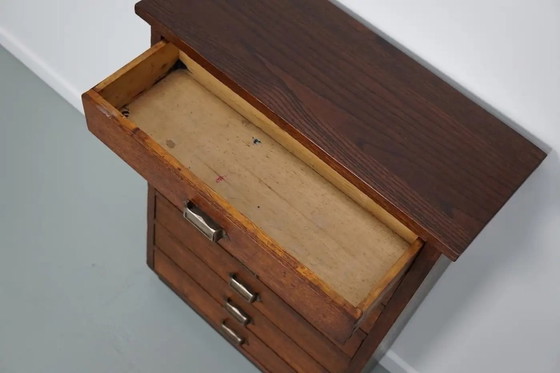 Image 1 of Dutch oak apothecary/archive cabinet, 1930s