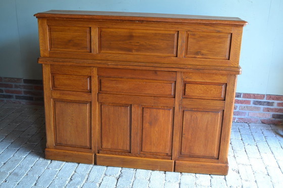 Image 1 of Antiker Art-Deco-Schreibtisch, Sekretär aus Eiche.