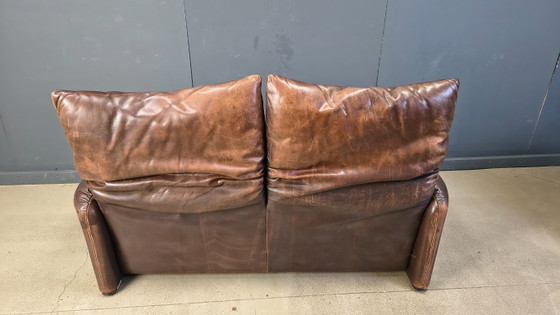 Image 1 of Canapé Maralunga en cuir par Vico Magistretti pour Cassina, 1970