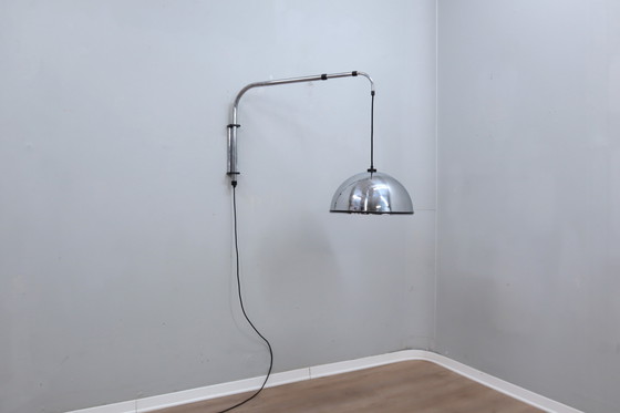 Image 1 of Vintage Extendable Hanging Chrome Wall Lamp 1970s