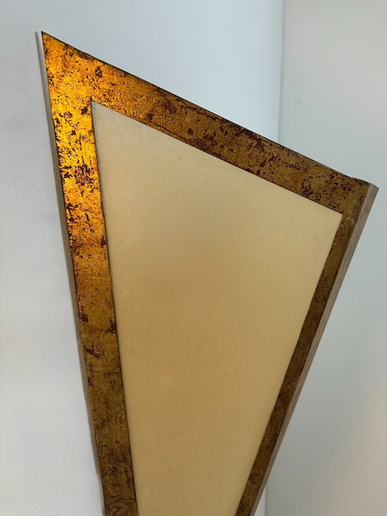 Image 1 of Paire d'appliques XL en métal doré et parchemin, France, 1970