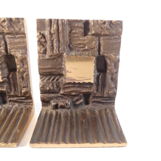 1 Paire de serre-livres brutalistes des années 1960 – Objets déco, Bronze (photo 2 of 8)