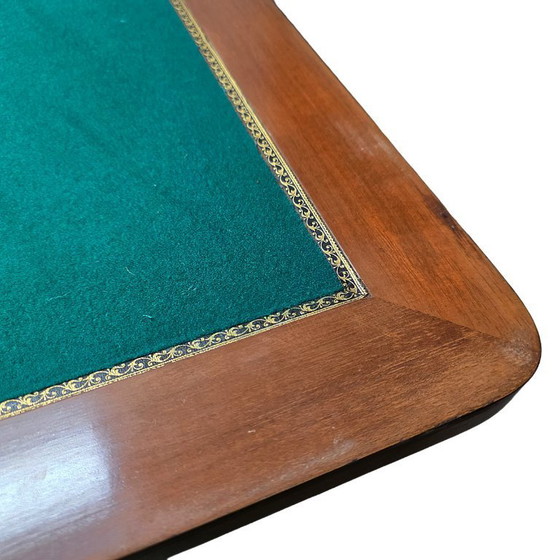 Image 1 of Table de jeu française de style Louis XV avec marqueterie, années 1960