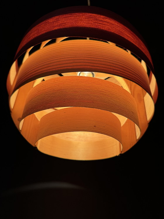 Image 1 of Lámpara colgante de madera de Hans Agne Jakobsson, años 60