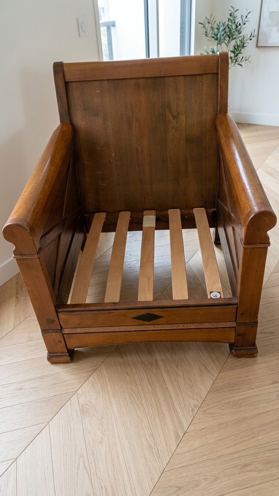 Poltrona in legno massello e tessuto collezione Jacques Leleu – Poltrone, Wood (photo 4 of 5)