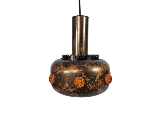 Herda Holland - lampe suspendue - cuivre - Space ace - années 80