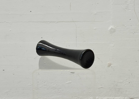 Image 1 of Black mid-century design glass vase