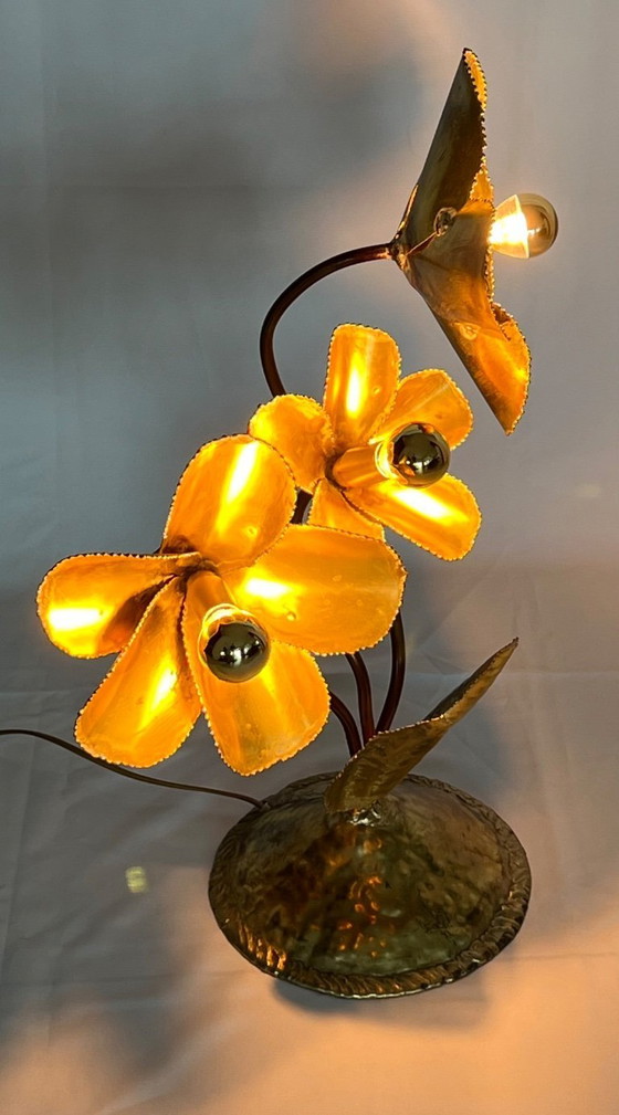 Image 1 of Tischleuchte „Seerosen“ von Maison Honoré, Paris, Frankreich, 1970er Jahre