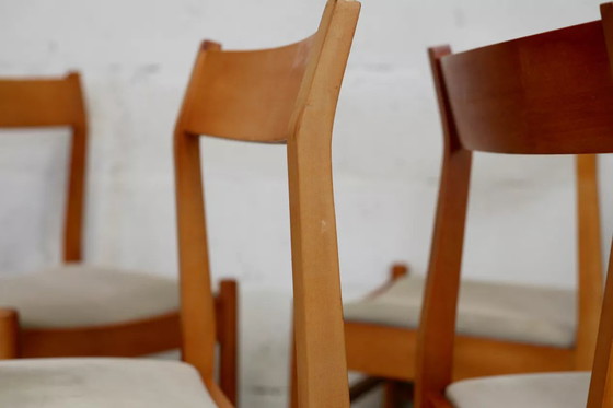 Image 1 of 5x Chaises en Bois Piètement Fuselé