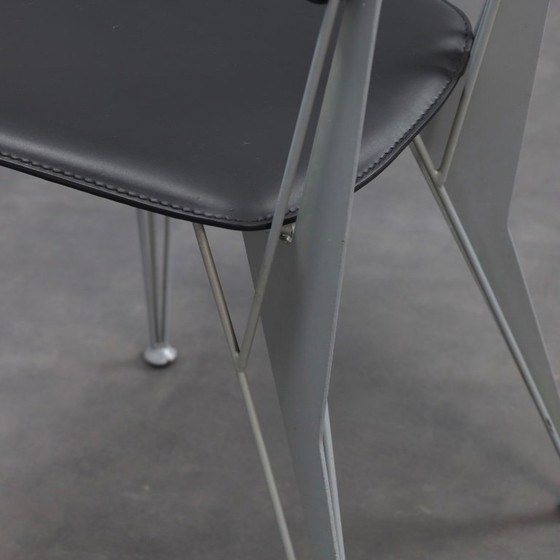 Set of 4 T38 Dining Chairs by Studio Archirivolto for Fasem, Italy, 1980s – Leather (photo 9 of 9)