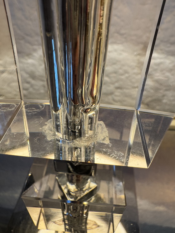 Image 1 of Art Deco lamp in chrome and crystal