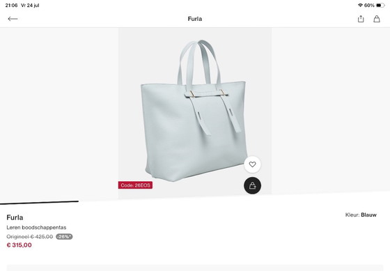 Furla, bolso shopper grande de cuero azul claro. – Bolsos tote (photo 14 of 14)
