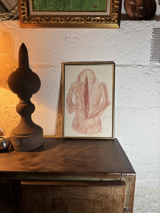 Dessin nu de dos sanguine ancienne – Peintures et dessins, Papier (photo 3 of 9)