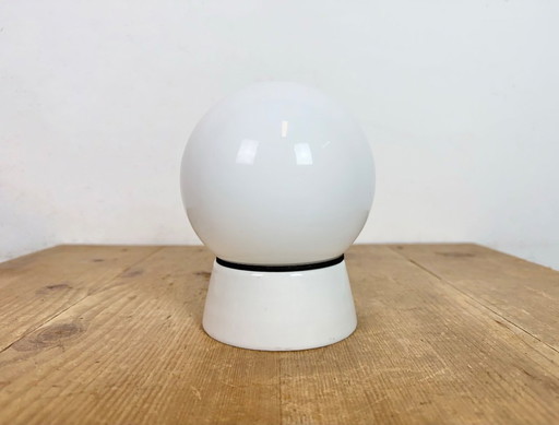 Vintage White Porcelain Ceiling Light, 1970s