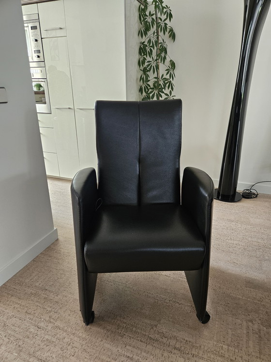 Image 1 of Chaises de salle à manger Leolux avec roulettes