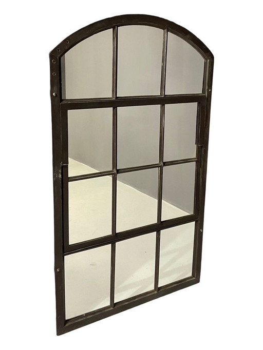 Industrial Iron Mirror with Patina, Czechoslovakia, 1960s