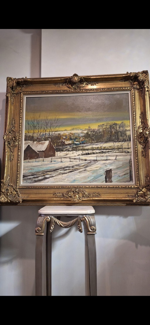 Painting by Will Joosten with a beautiful baroque frame