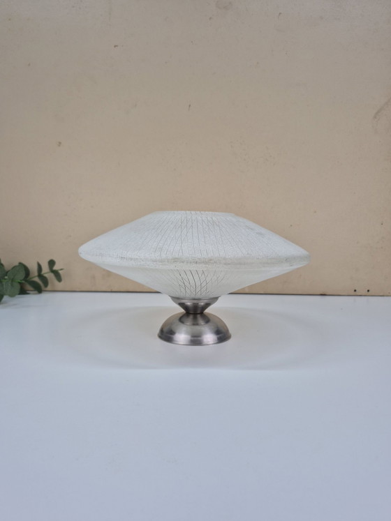 Lampada da tavolo UFO vintage. Stile Space Age anni '70., Lampade da tavolo, Alluminio, Vetro, Argentato (foto 2 di 12)