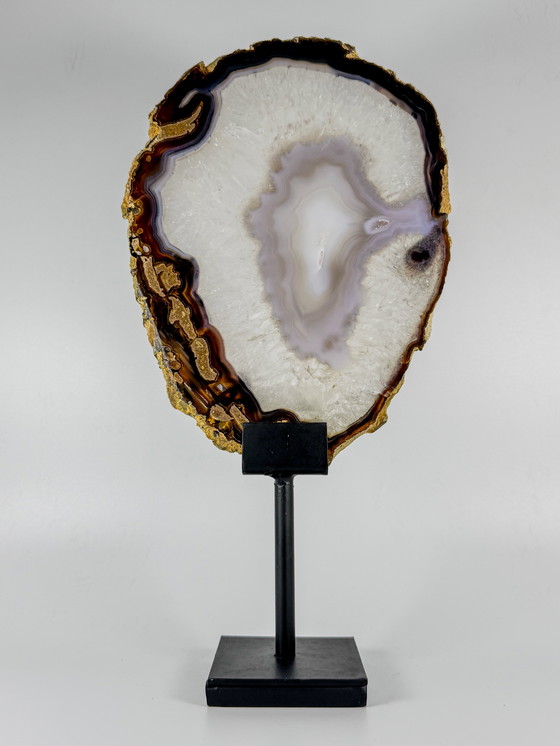 Image 1 of Exclusief - luxe agaat schijf op standaard 