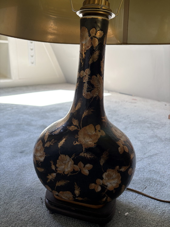 Lot de 2 Lampes Vintage Vase Or et Noir – Ceramic, Metal (photo 5 of 8)