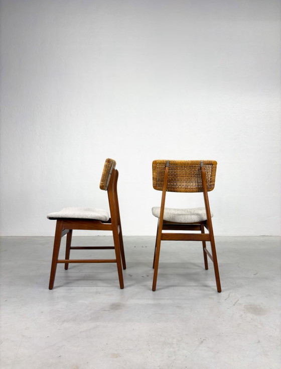 Set of Vintage Dining Chairs with Woven Cane Backrest – Wood (photo 14 of 19)