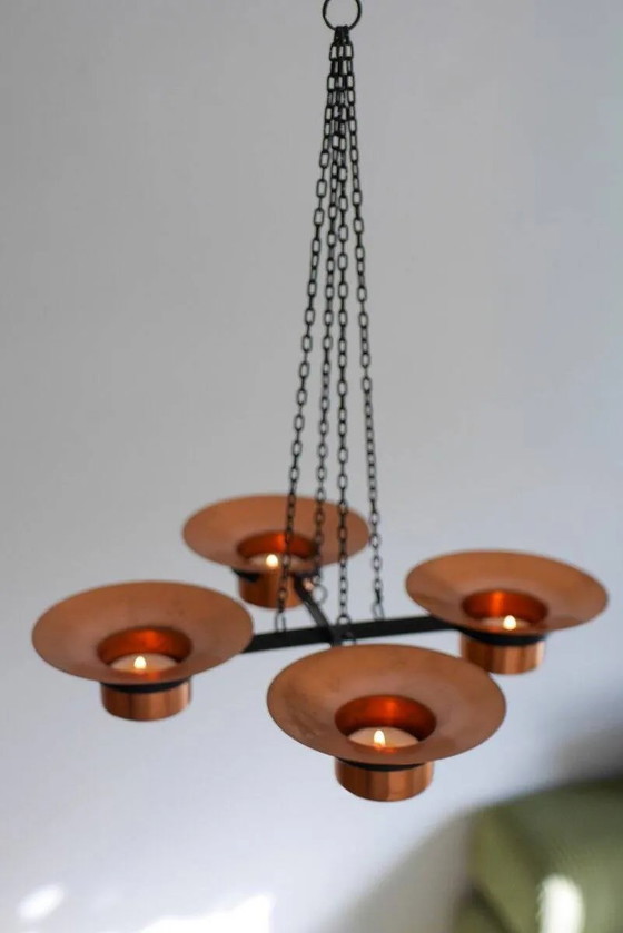 Image 1 of Kerzenhalter-Anhänger aus Metall und Kupfer von Carl Thore, 1975