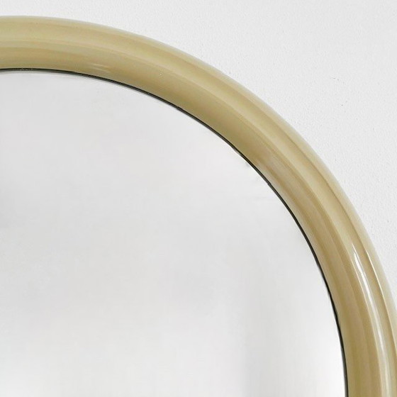 Image 1 of Vintage space age round mirror beige 1960's