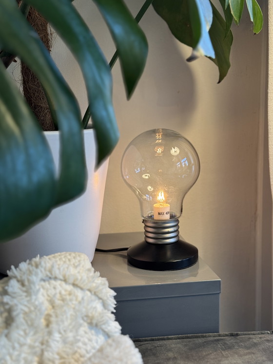 Image 1 of Vintage IKEA Blinda tafellamp glazen ‘bulb’ designlamp 2000s
