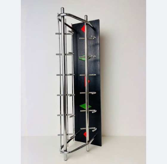 Image 1 of Vintage Modernist geometric wall coat rack