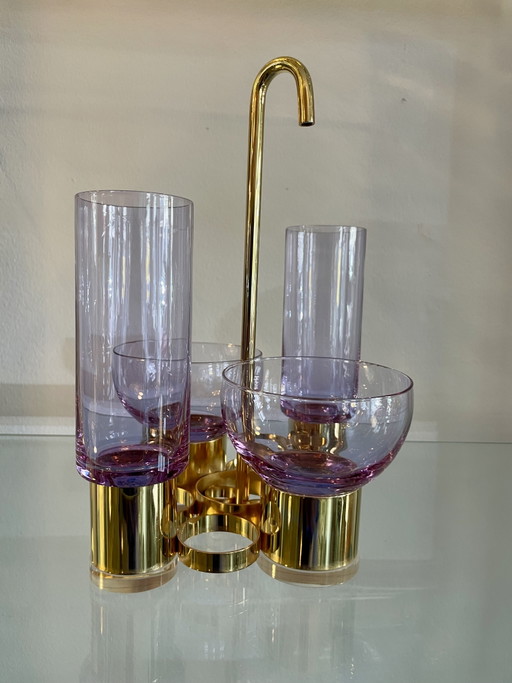 Aperitiefset gemaakt van mondgeblazen alexandrietglas
