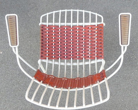 4 Garden Chairs with Armrests Metal Stiegler Marbach 1970s WstaEb – Plastic, Vintage (photo 14 of 17)