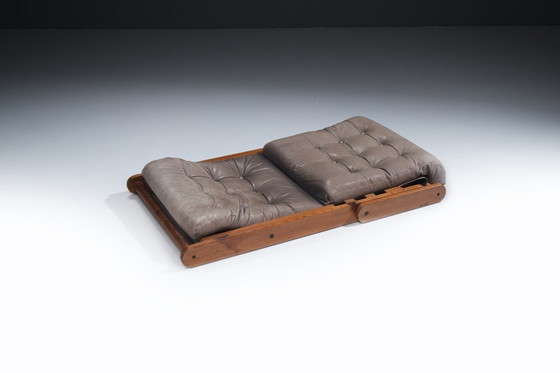 Image 1 of Fauteuil pliant Kon Tiki en cuir rare, conçu par Gillis Lundgren pour IKEA Suède.