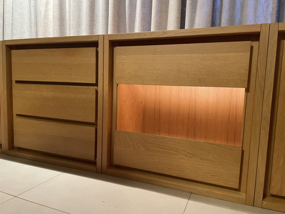 Image 1 of Buffet modulaire en chêne avec éclairage intégré