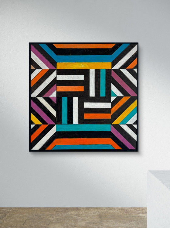 Kesta 2015 - Rara Composizione astratta colorata su pannello - 80cm x 80cm – Arte, MDF, Legno (photo 2 of 12)