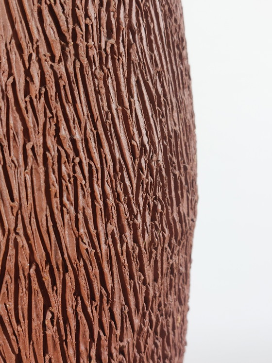 Vintage keramische vaas met sgraffito-decoratie in brutalistische stijl uit het midden van de 20e eeuw. (photo 6 of 10)