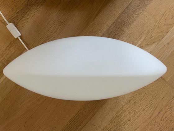 Peill & Putzler große Lampe 40cm, Tischlampen, Glas, Weiß, Vintage (Foto 5 von 8)