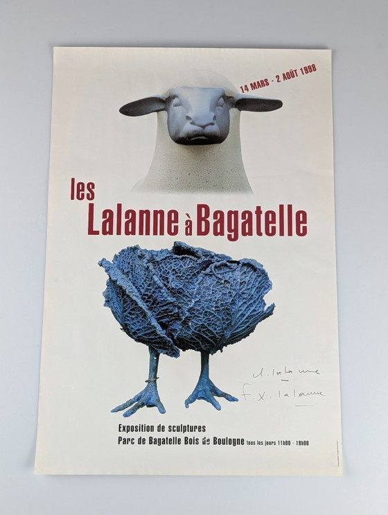 Image 1 of Manifesto originale della mostra di Les Lalanne "À Bagatelle" firmato a mano, 1998