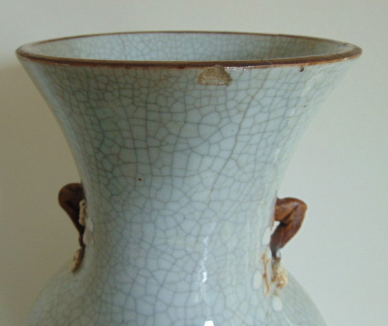Image 1 of Große Vase aus Craquelé-Ware aus Nanking, 19.