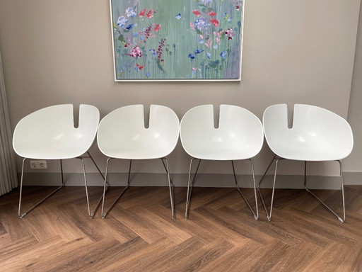 4 sedie Moroso Fjord – Design - Base in acciaio inox