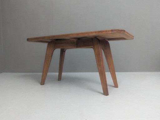 French Modernist Sculptural Oak Table, 1930s
