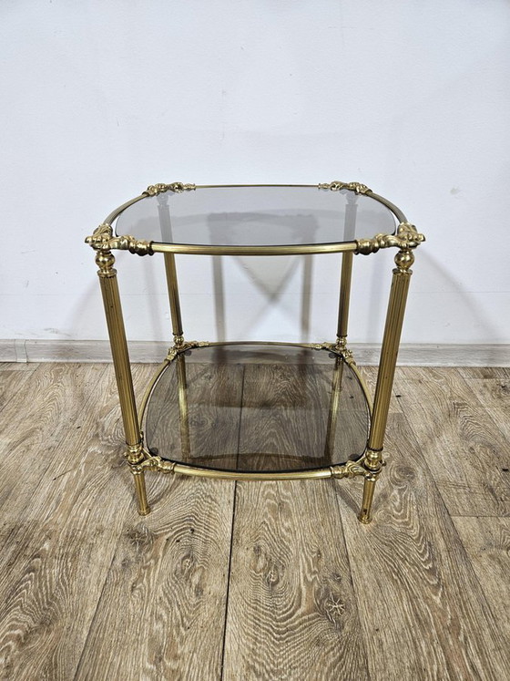 Messing Bijzettafel, Frankrijk, jaren 50 – Glass, Brass (photo 8 of 12)