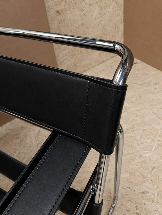 KNOLL Int. 2 Poltrone B3 WASSILY (NUOVE) acciaio inox e cuoio NERO, Pelle (foto 21 di 22)