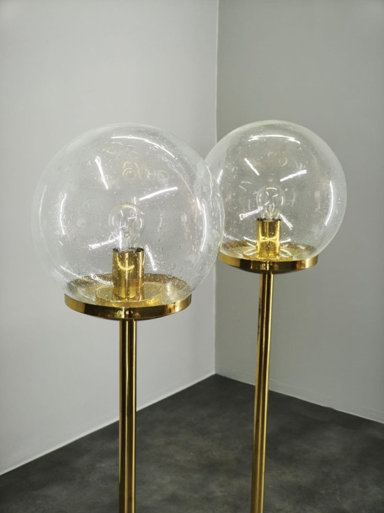 Pair of Space Age Bubble Glass and Brass Floor Lamps, 1970s – Floor lights, Metal (photo 13 of 14)