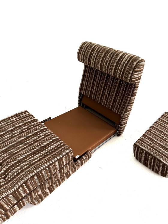 Fauteuil-lit réglable vintage, années 1980 – Wood, Textile (photo 8 of 13)