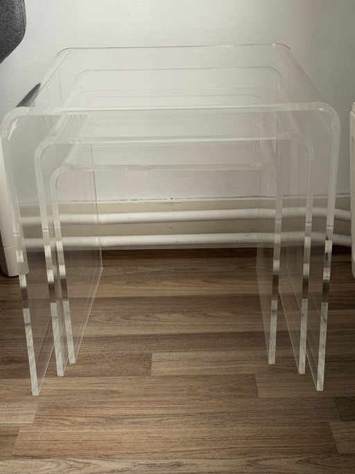 Bought 3 plexiglass side tables at de Bijenkorf
