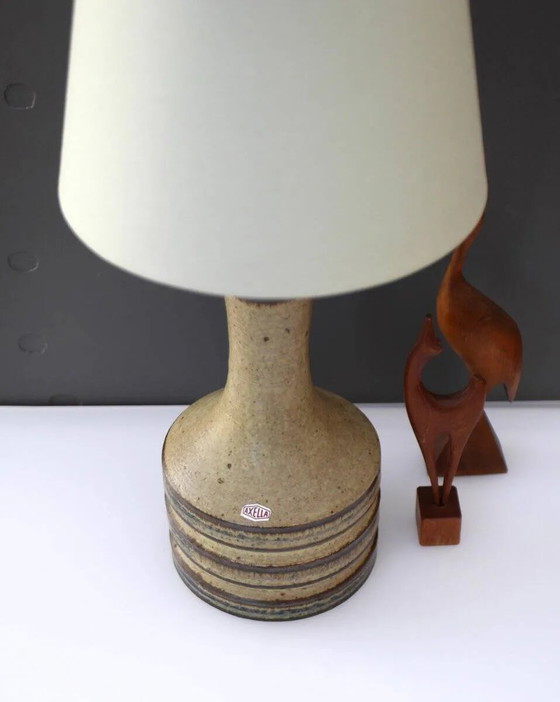 Image 1 of Vintage Danish stoneware pottery table lamp from Axella, 1970s