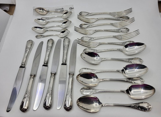 Argenterie Christofle modèle Marly Style Louis XV (set de 24) France