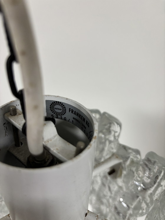 Image 1 of Ijsglas hanglamp van Kalmar Franken, geproduceerd in Oostenrijk gedurende de jaren 60